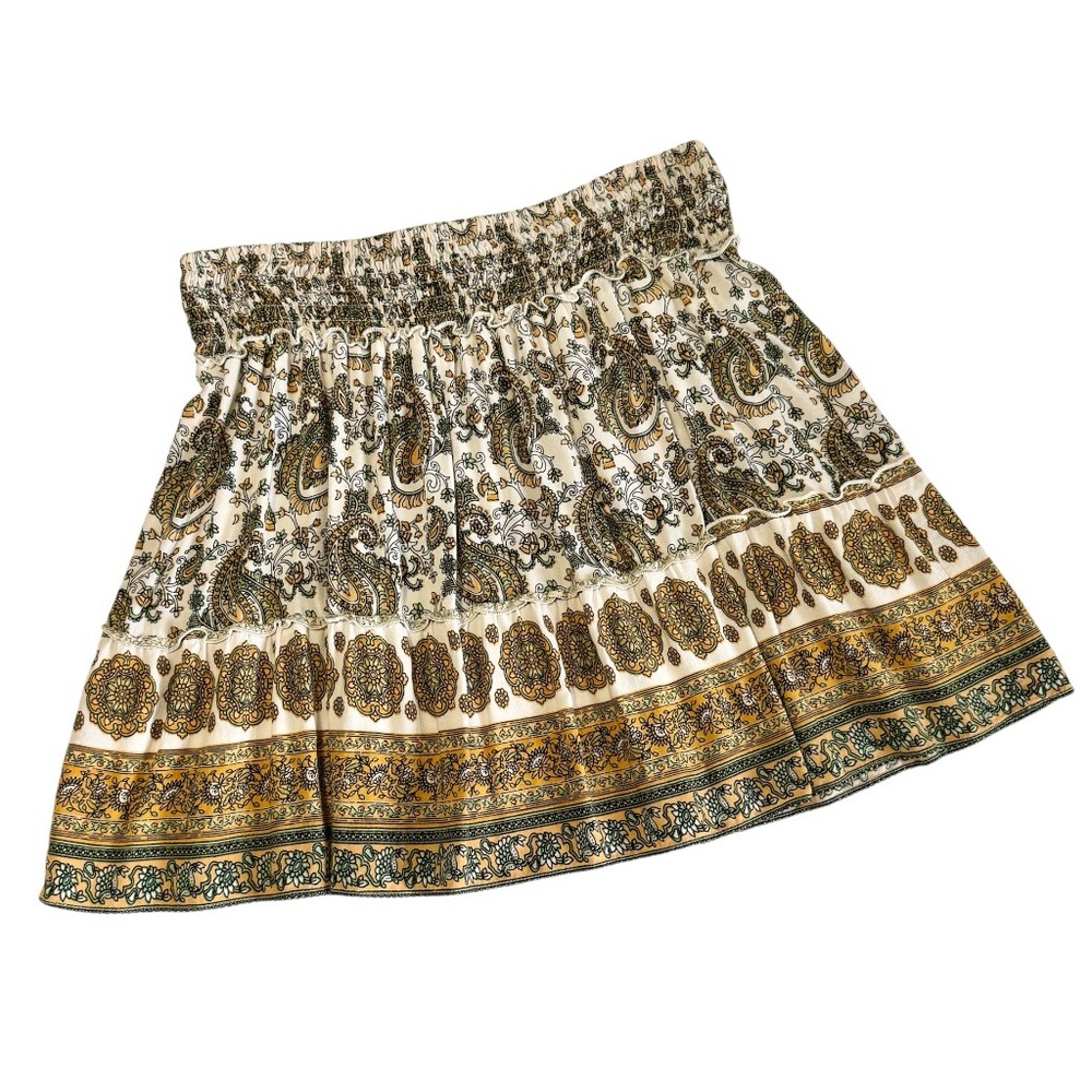 Chelsea & Violet Yellow Print Short Skirt Size L
